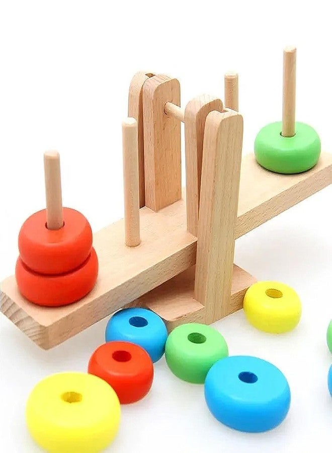 Little Mind Wooden Balance Toy for Kids | Montessori Educational Learning Toy | Color Sorting & Stacking Game | Improves Motor Skills, Hand Eye Coordination & Logical Thinking | Safe Wooden Toy - Image 4